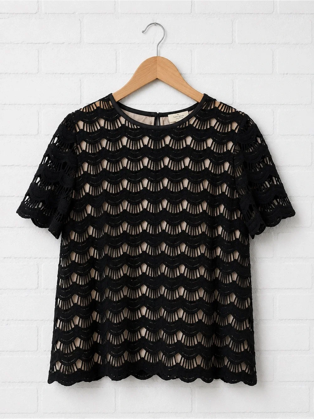 Kate Spade New York Scallop Lace Overlay Blouse NWT Size 8